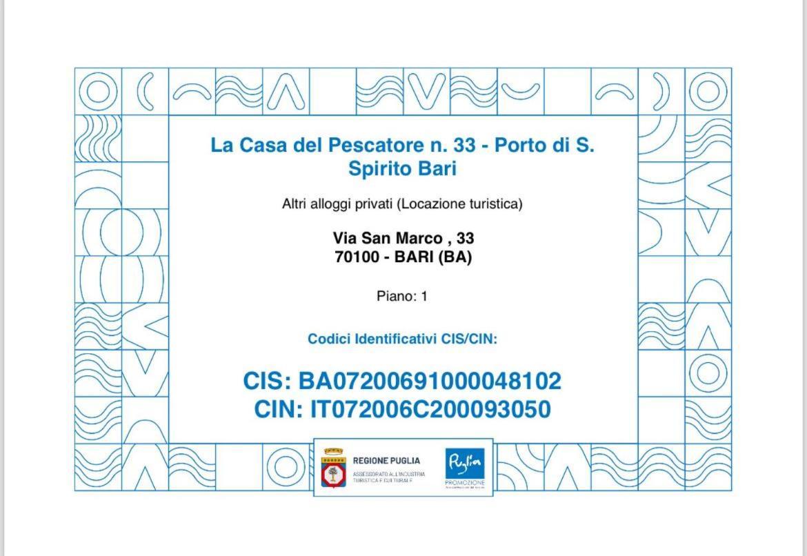 La Casa Del Pescatore N 33 - Porto Di St Spirito Bari Buitenkant foto